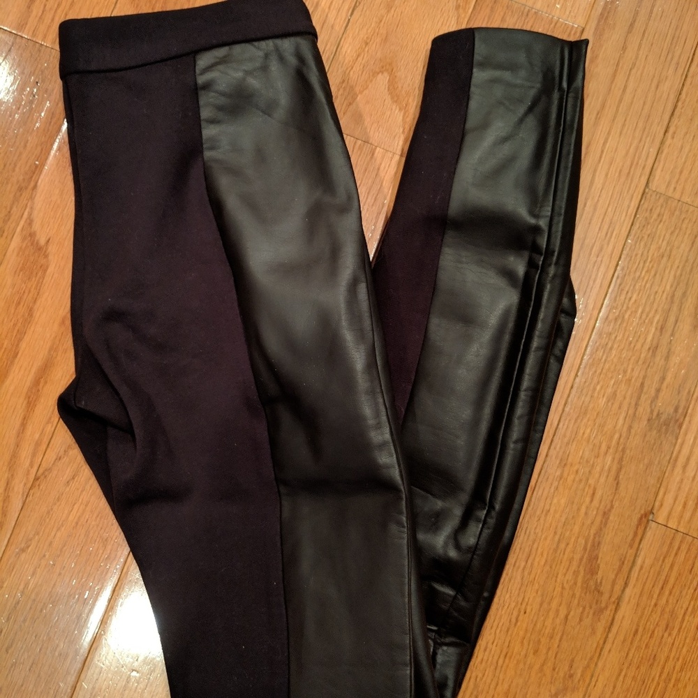 LAST CHANCClub Monaco leather slim fit brown pants